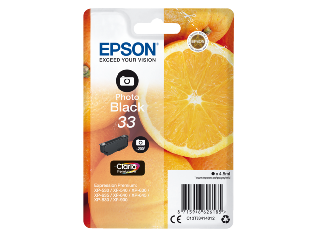 2666542 inkcartridge epson 33 t3341 foto zwart
