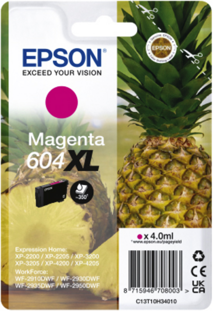 Inktcartridge Epson 604XL T10H34 rood Inktcartridge Epson 604XL T10H34 rood