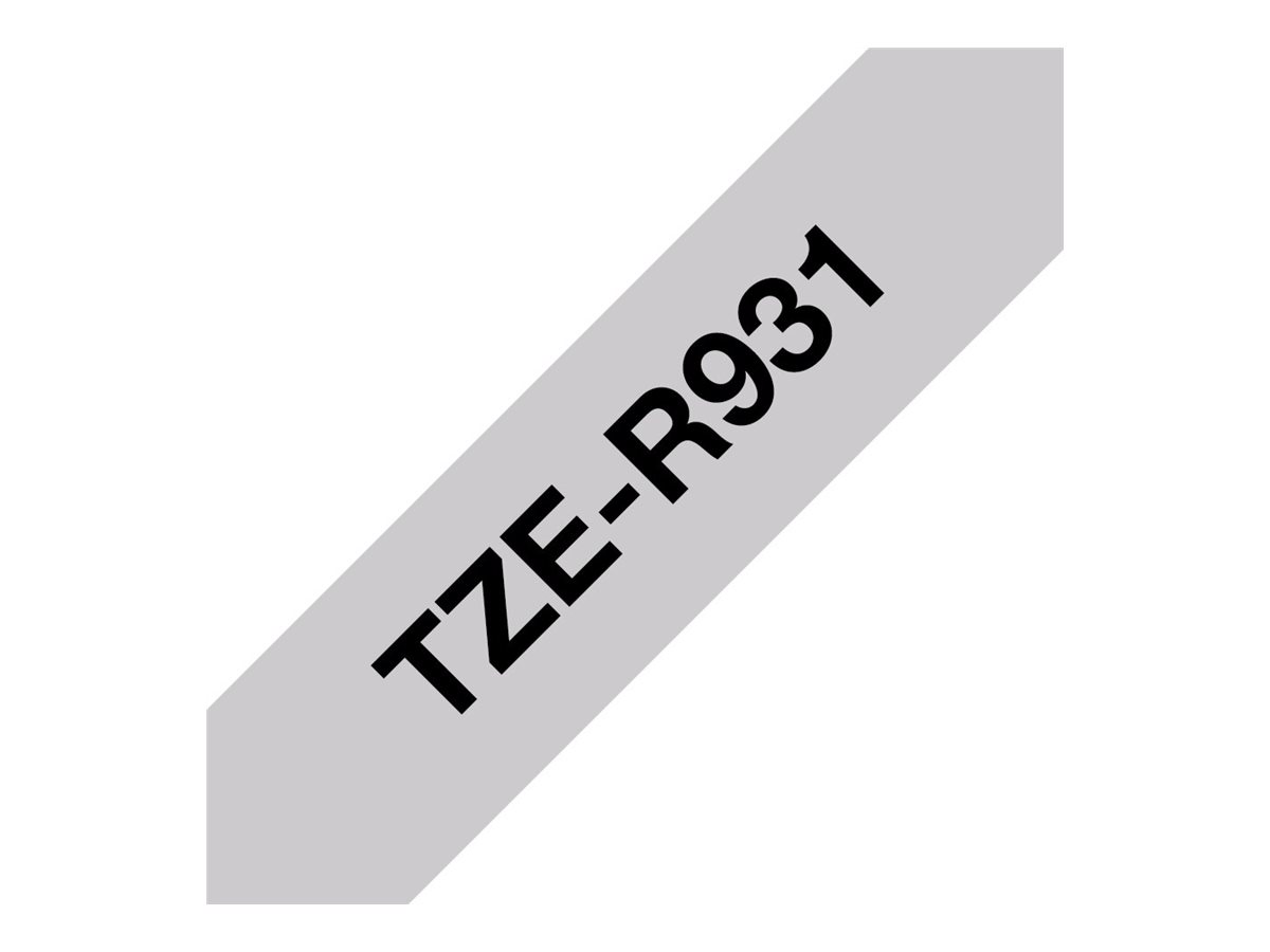 TZE-R931 stoffen lint zwart op zilver, 12mm x 4m TZE-R931 stoffen lint zwart op zilver, 12mm x 4m