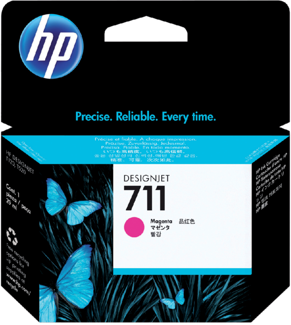 Inktcartridge HP CZ131A 711 rood Inktcartridge HP CZ131A 711 rood