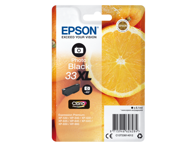 2666552 inkcartridge epson 33xl t3361 foto zwart