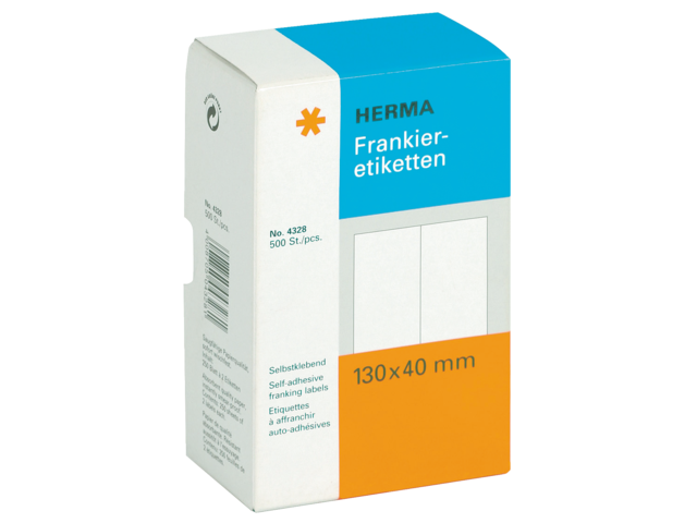 4328 frankeeretiket herma 4328 dubbel 130x40mm 500stuks
