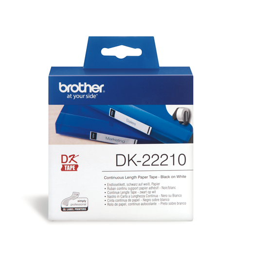 DK-22210 Doorlopende papier tape 29mm x 30,48m - wit - zelfklevend DK-22210 Doorlopende papier tape 29mm x 30,48m - wit - zelfklevend