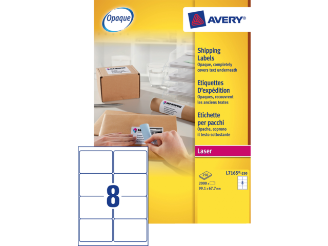 L7165-250 etiket avery l7165-250 99.1x67.7mm 2000st