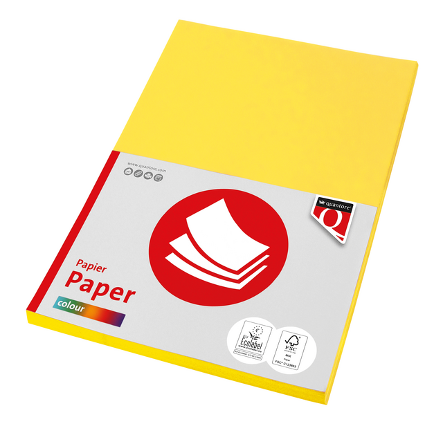 Kopieerpapier Quantore Colour A4 120gr geel 100 vel Kopieerpapier Quantore Colour A4 120gr geel 100 vel