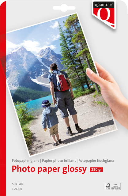 Fotopapier Quantore A4 glans 50 vel 250gr Fotopapier Quantore A4 glans 50 vel 250gr