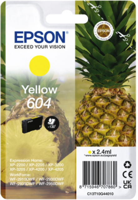 Inktcartridge Epson 604 T10G44 geel Inktcartridge Epson 604 T10G44 geel