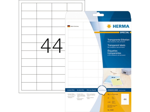 4680 etiket herma 4680 48.3x25.4mm a4 folie 1100st tr