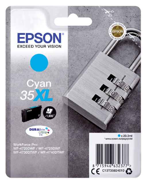 Inktcartridge Epson 35XL T3592 blauw Inktcartridge Epson 35XL T3592 blauw