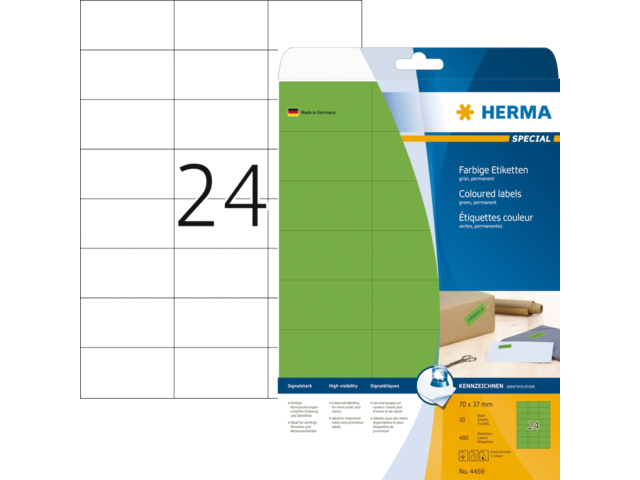 4469 etiket herma 4469 70x37mm groen 480st