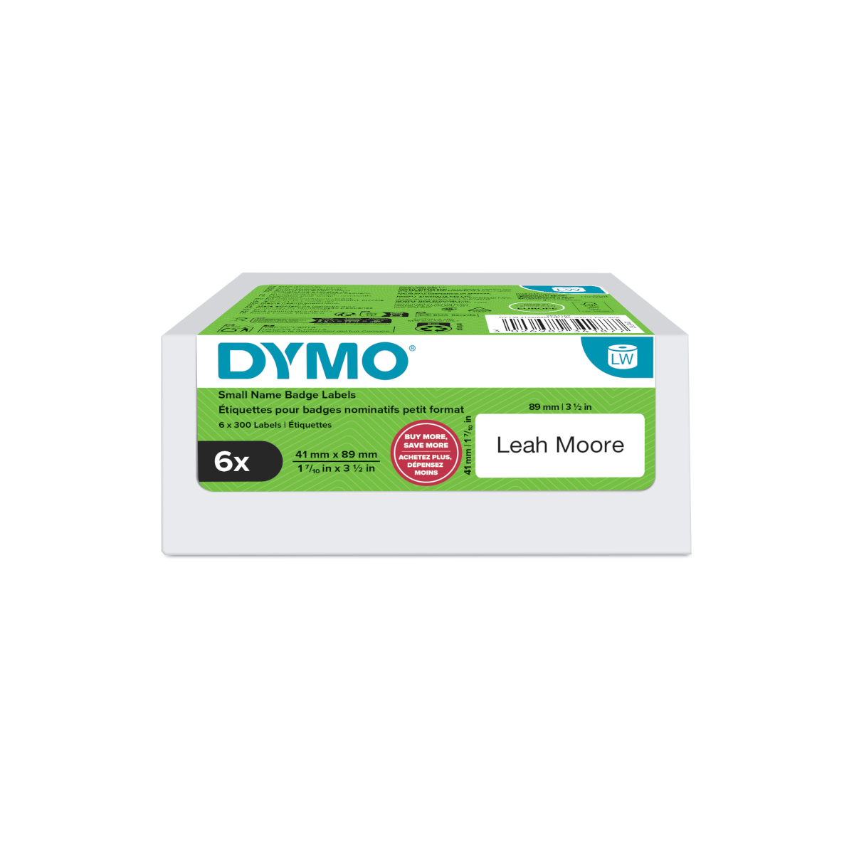Dymo 2234187 valuepack 6x LabelWriter etiket 41 x 89mm, verwijderbaar Dymo 2234187 valuepack 6x LabelWriter etiket 41 x 89mm, verwijderbaar