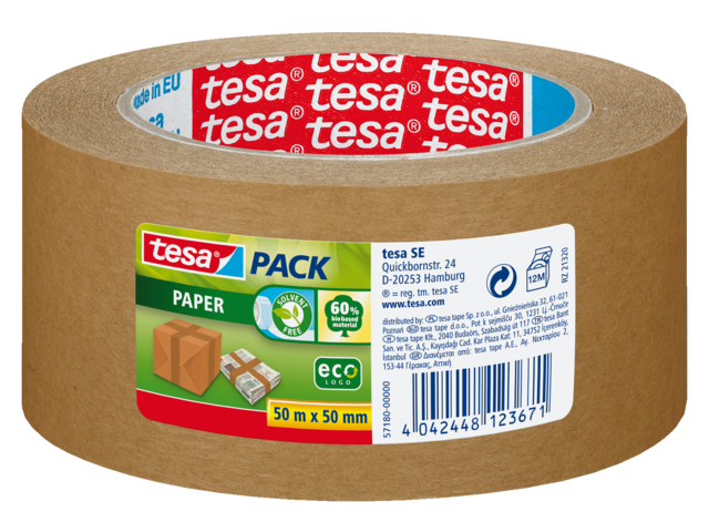 57180-00000-02 verpakkingstape tesa 57180 50mmx50m papier bruin